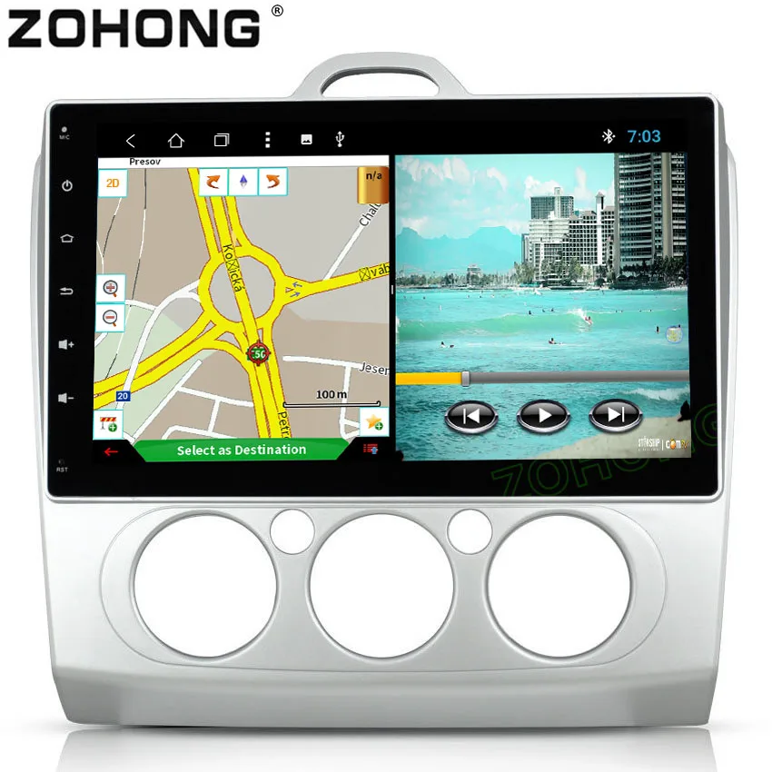 Cheap Split Screen PIP Octa 8 Core 2G+32Gb Android 8.1 Car GPS Navigation for Ford Focus 2 2004-2011 Auto Radio DVD player BT WIFI MAP 0