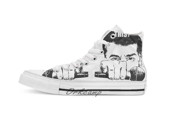 

Science Mic Drop light background Custom Casual High Top lace-up Canvas shoes sneakers Drop shipping