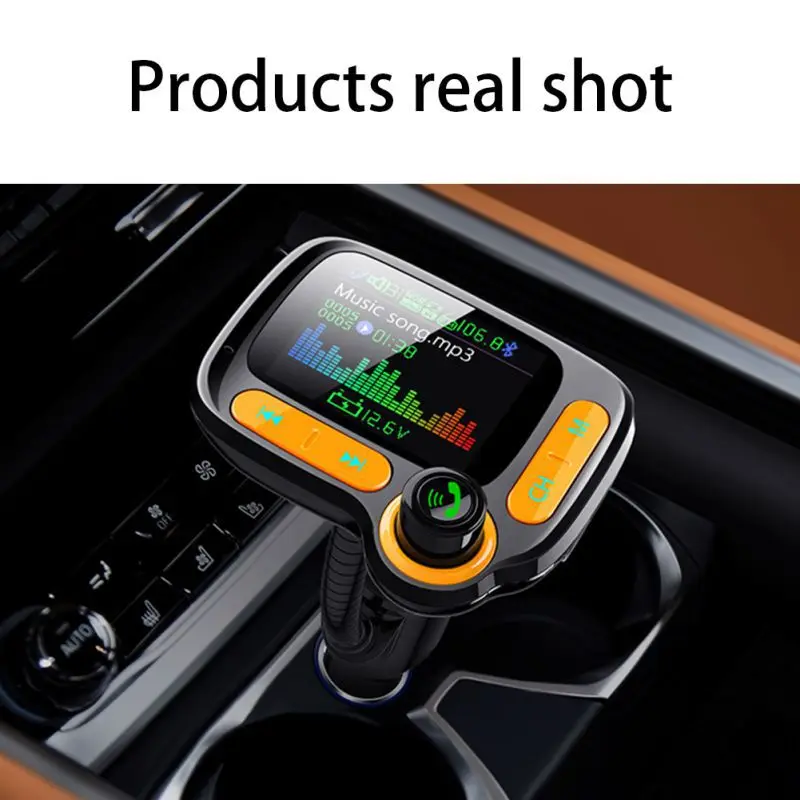 QC 3,0 12 В двойной USB Автомобильный MP3-плеер Bluetooth прикуриватель зарядное устройство Авто Зарядка автомобиля без рук музыка автомобильное зарядное устройство