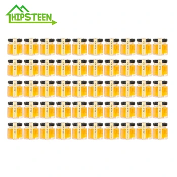 

50Pcs 5.1 X 4.8cm 45ml Hexagon Glass Jar Spice Jar Crafts Canning Jar For Jam Honey Jelly Ornaments Craft Decor - Transparent