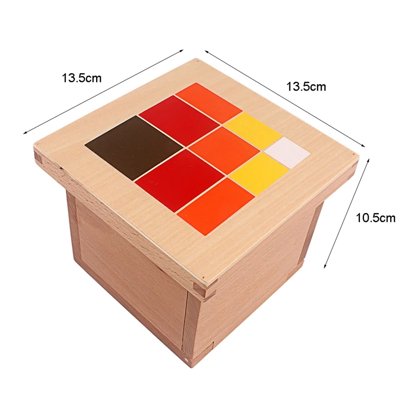 Montessori Materials Wooden Toys Colorful Trinomial Cubes Box Three Wooden Cubes Eighteen Square Based Prisms Student Teaching