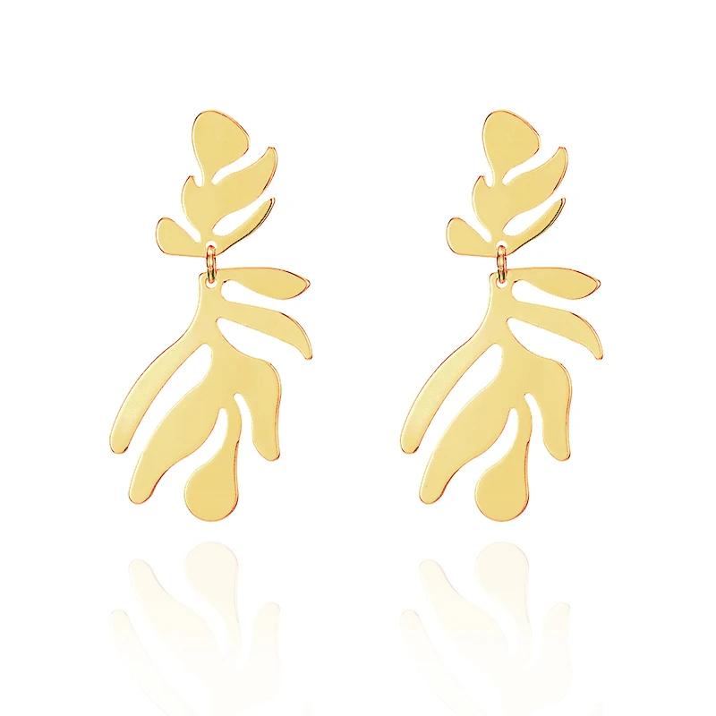 

2019 New Irregular Statement Earrings Golden Silver Color Metal Fashion Ear Jewelry Wedding Party Uquie Earrings Wholesale