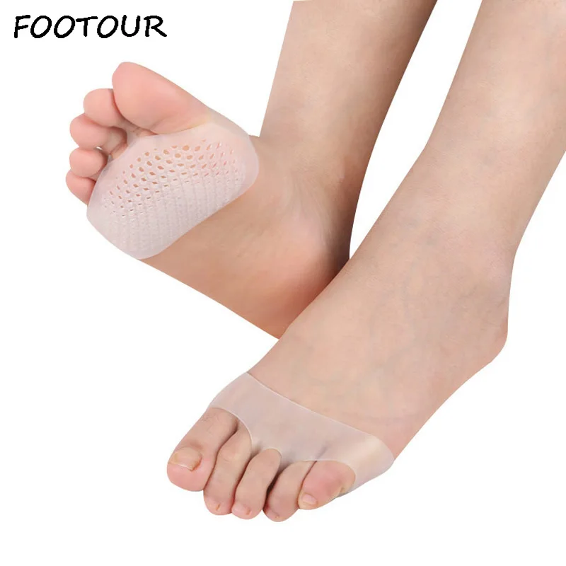 

FOOTOUR Silicone Gel Insoles Anti Slippery Forefoot Pads for Women High Heel Shock Absorbant Pain Relief Health Care Insole