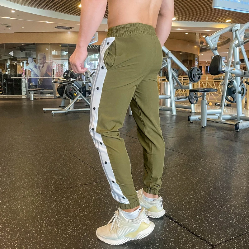 Pantalones con botones para hombre, deportivo informal para correr, gimnasio, baloncesto, fútbol, ropa de calle suelta para exteriores - AliExpress Deportes y entretenimiento