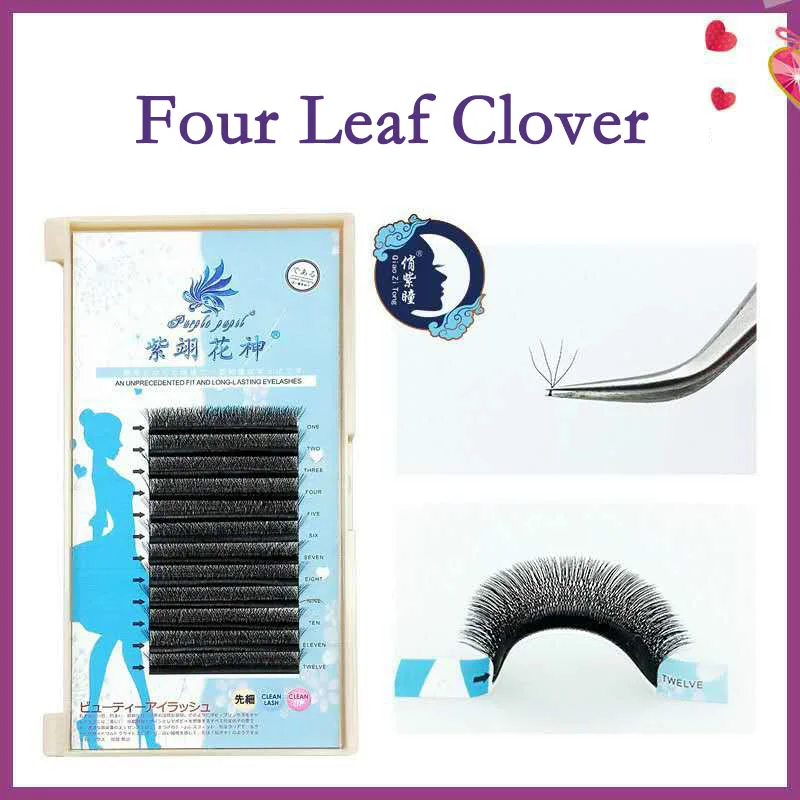 

Four Leaf Clover YY Mink Lashes Extensions Natural Premade Fans New W Eyelash Individual Private Label Long Make Up