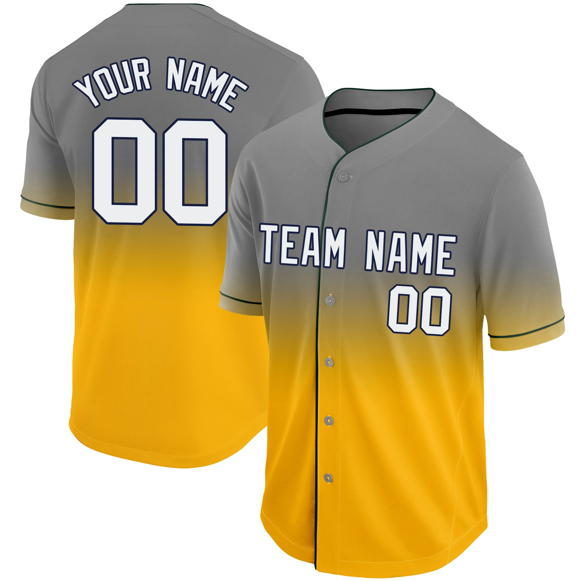 Baseball Jersey Printed Team Name and Numbers Gradient Loose Men/Boy Tee Shirts Awesome Christmas Gift for Playing