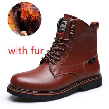 

Winter New Men martins boots man winter snow winter warm Trend black man army boots lace-up casual male Military botas hombre