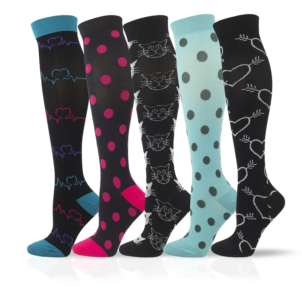 Compression Stockings Socks 3/5/6/7/8 pairs per set Unisex Sports Socks Lot Prevent Varicose Veins Nurse Socks Compression