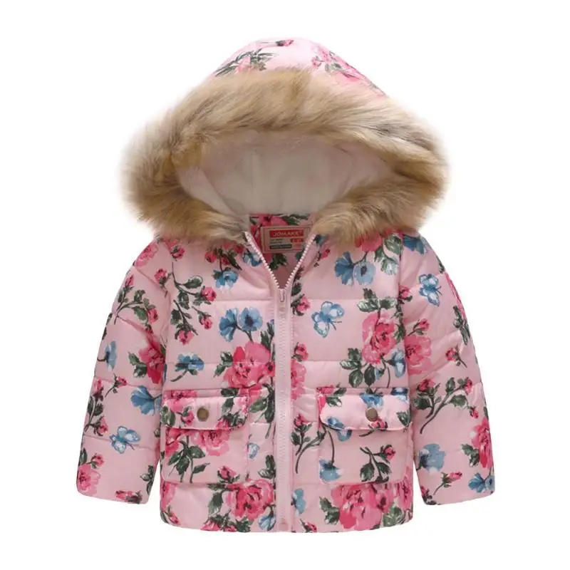 

Fashion Print Zip Hoodies Coat Flexible Fabric Safe and Comfortable Thicken Winter Kids Boy Girl Cotton Padded Jacket