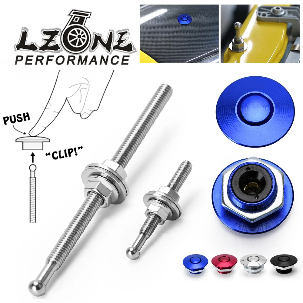 LZONE - 1.25" Universal JDM Style Push Button Billet Hood P