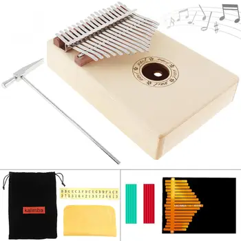 

17 Key Kalimba Solid Spruce Wood Thumb Piano Mbira Natural Mini Keyboard Instrument with Accessories Thumb Piano Hot