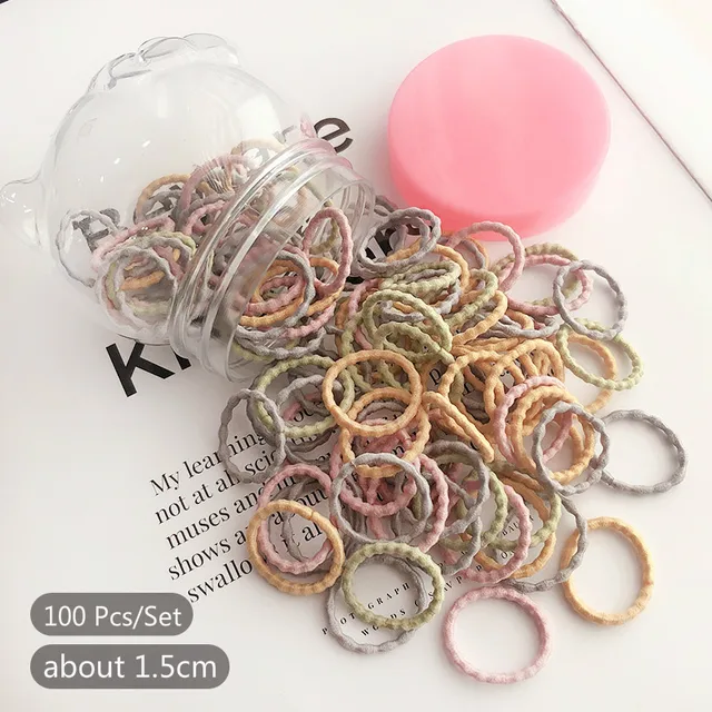 50/100 Pcs/Box New Children Cute Colors Soft Elastic Hair Bands Baby Girls Lovely Scrunchies Rubber Bands Kids Hair Accessories 7-100 Pcs