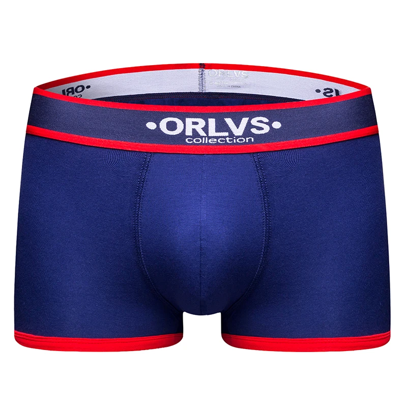 ORLVS Брендовое Мужское нижнее белье мужчины боксеры быстросохнущие cueca tanga дышащие мужские трусы-боксеры хлопок calzoncillo мужские боксеры masculina - Цвет: OR138-navyblue