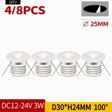 Точечный миниатюрный маленький LED-светильник светодиодный Встроенный Потолочный 12-24 В витрина для магазина 3 Вт Скрытый мини-светильник