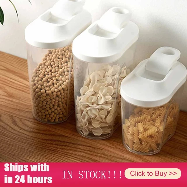 Noveno Pisoteando Porcentaje Botes sellados para almacenar granos, botes de plástico grueso para cereales,  cocina, con tapa, cajas herméticas, 1500/1000ml - AliExpress