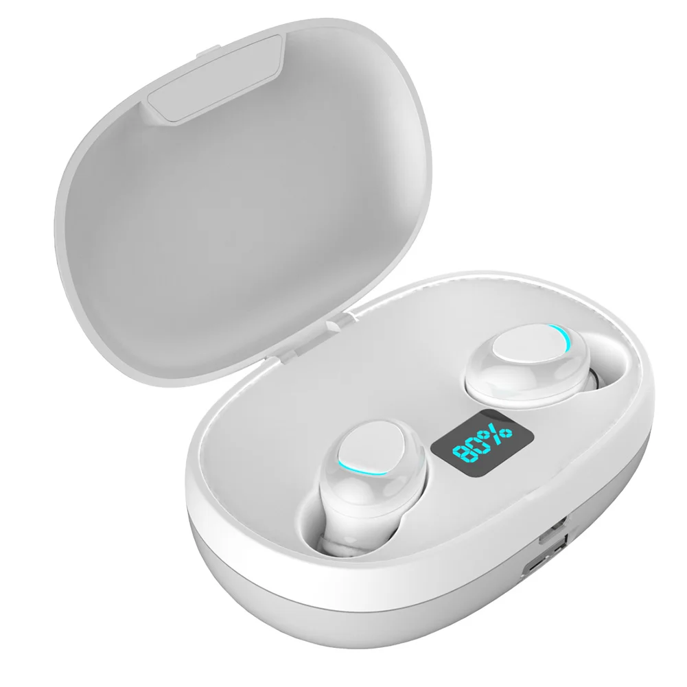 Мини цифровой дисплей зарядное устройство шумоподавление беспроводной Bluetooth наушники стерео звук перезаряжаемые Спорт с микрофоном