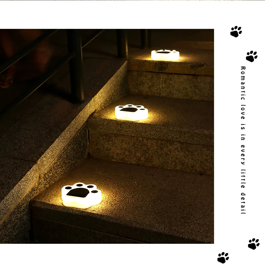 Solar Decorative Paw Print Garden Lights Waterproof Outdoor Solar Lamp For Home and Garden Walkway Lighting Gift for Pet Lover