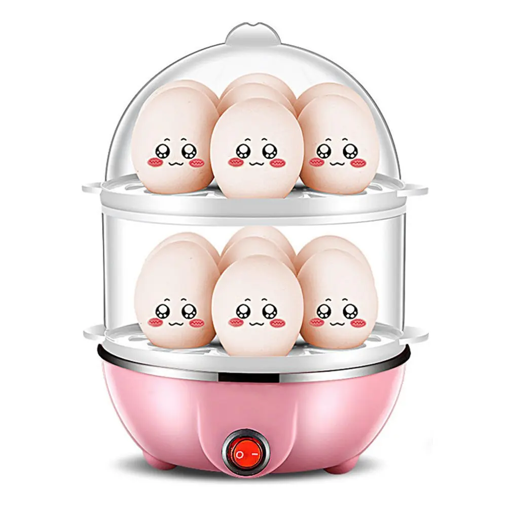 Многофункциональная двухслойная Пароварка домашняя Автоматическая яйцеварка мини-машина для завтрака из нержавеющей стали Пароварка для яиц - Цвет: Double layer