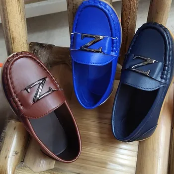 

New Children Leather Shoes Boys Dress School Performance Student Black Flats Breathable Casual Kids Shoes