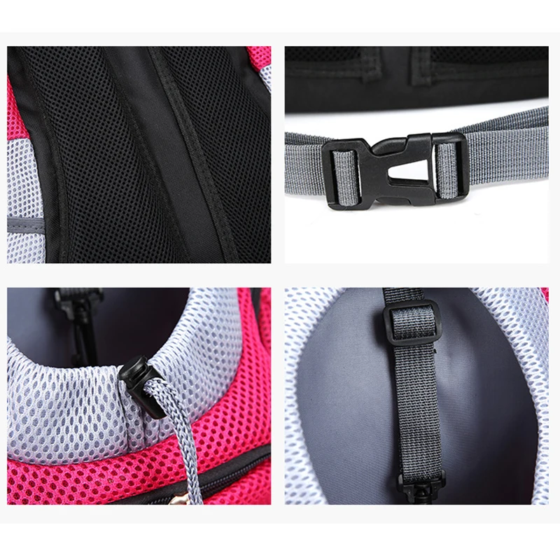 New Out Double Shoulder Portable Travel Backpack Outdoor Pet Dog Carrier Bag Pet Dog Front Bag Mesh Backpack Head