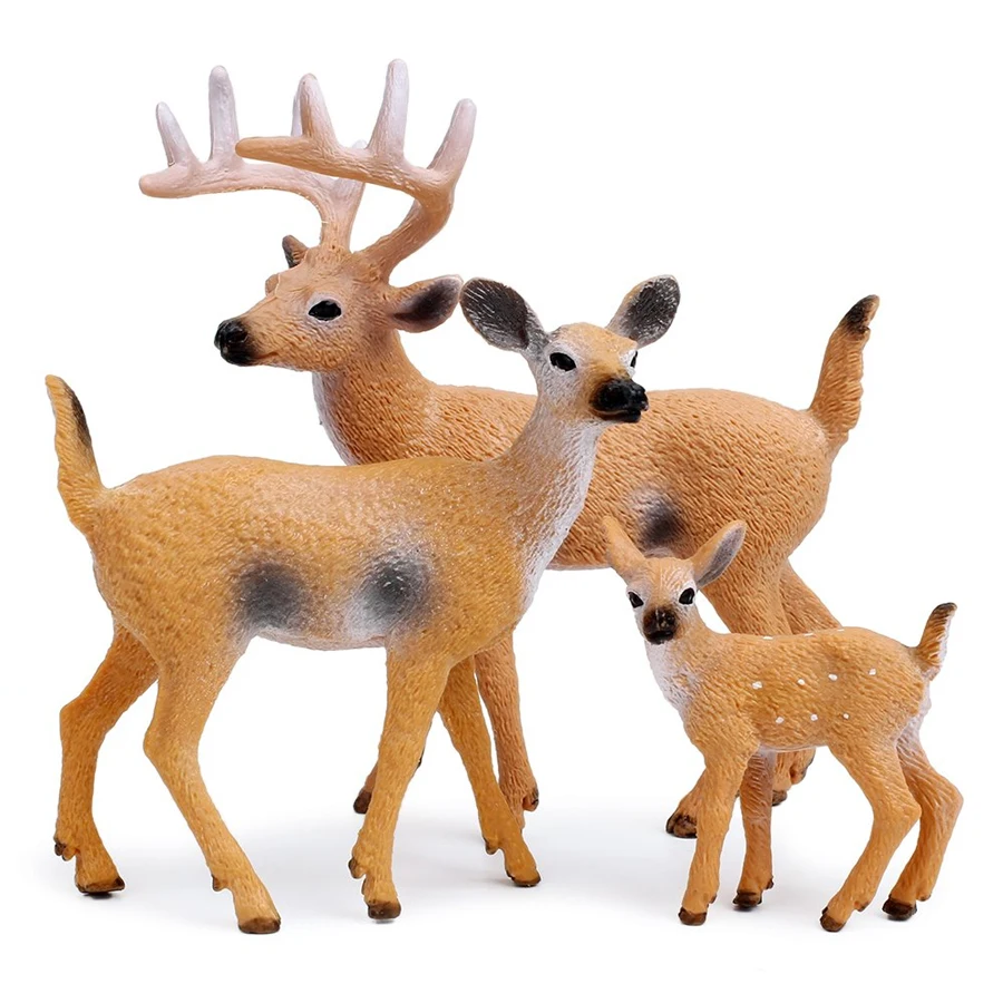 Моделирование леса фигурки оленя лося, лося, олень, альпака, Sika олень фигурки животных модель украшения Торт Топперы игрушки