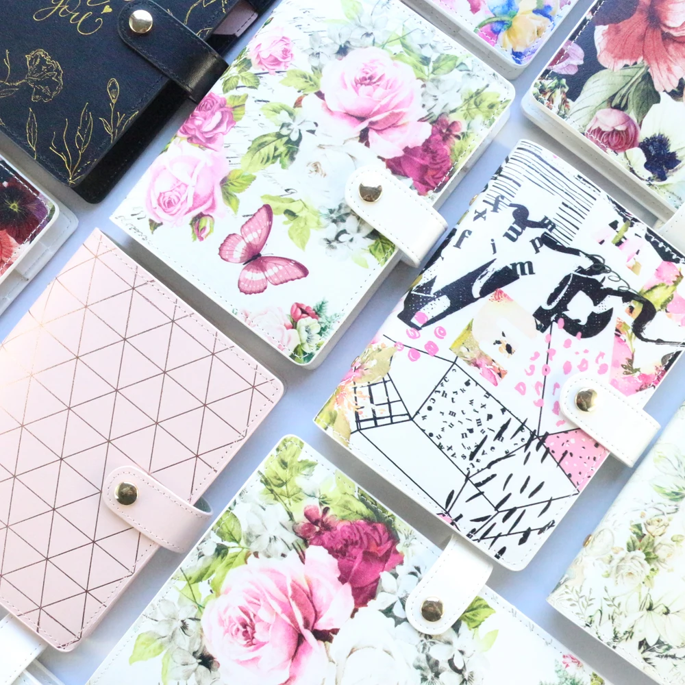 Domikee-cute Soft Cover Leather Personal Binder Agenda Planner Caderno Organizador Artigos de Papelaria Anéis A5a6 2023