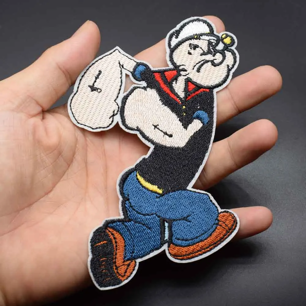 В мультипликационном стиле (Железный милые Popeye в морском из ткани с вышивкой патч