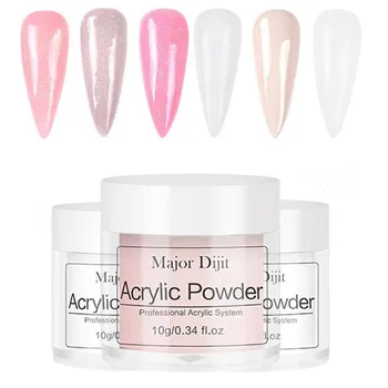 

6pcs/set Professional Acrylic Powder Nail Gel Polish Glitter Dipping Powder Clear White Acrylic Nail Carving Pigment Nail Art