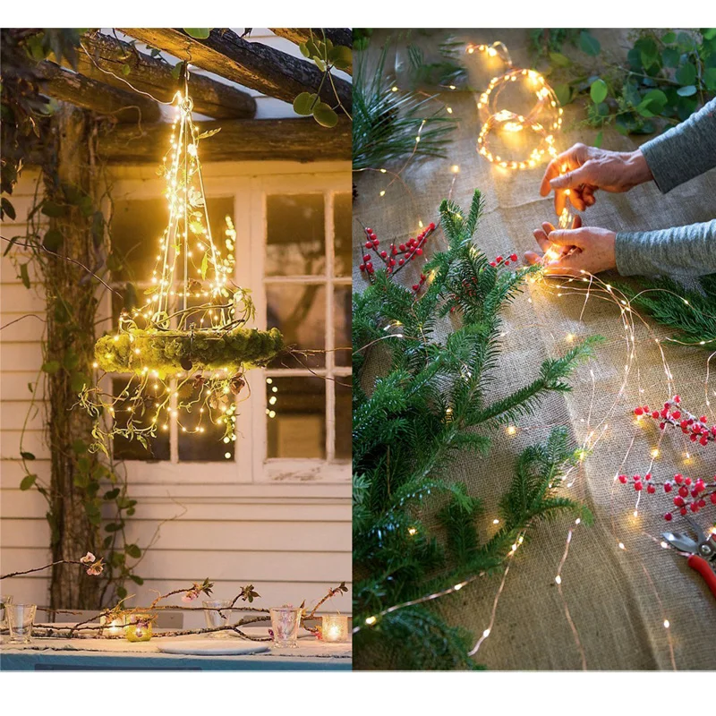 Solar String-Fairy Lights Solar Powered-Firefly Plants Vines String Lights Decor 