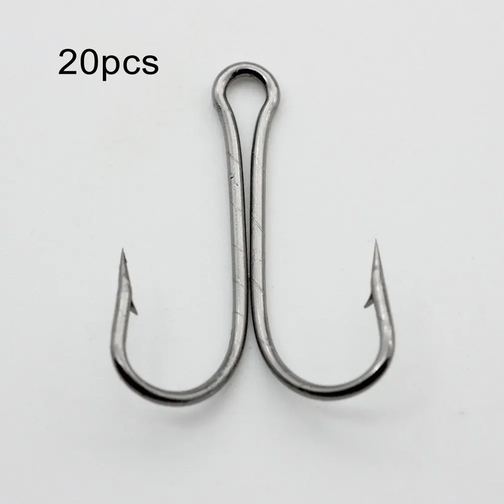 

20PCS/SET Durable Use Carbon Steel Fishing Hooks Crank Hook Fly Tying Double Hook For Lure Fishing Accessories Dropshipping