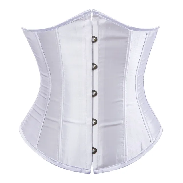 Underbust Corset Sexy Women's Underwear Waist Slimming Body Shaper for Women Steampunk Lace-up Corset white