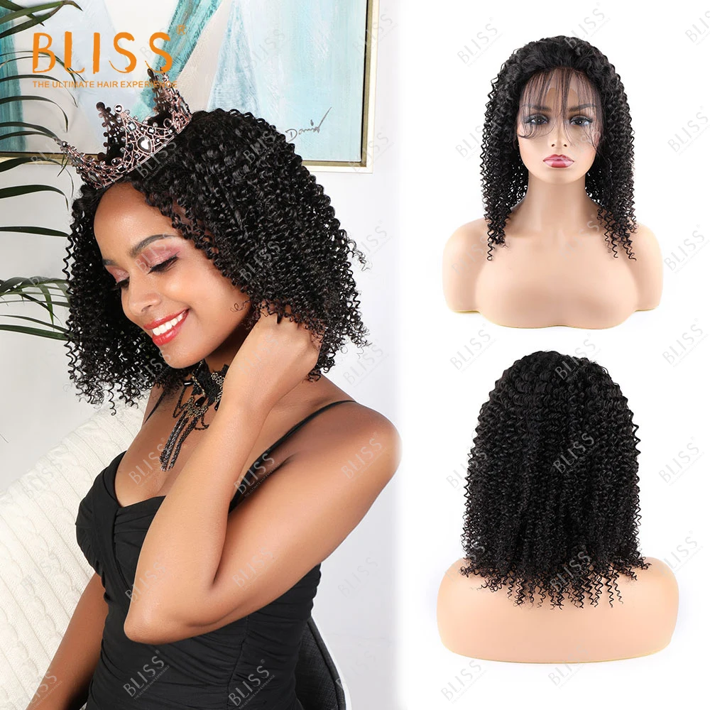 

BLISS 13x4 Kinky Curly Bob Lace Closure Frontal Wigs 100% Remy Brazilian Human Hair Wigs for Black Women Fast Fhipping