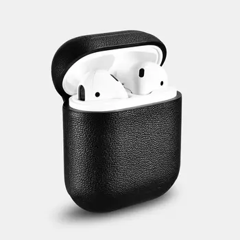 

Wireless Earphone Case for Apple AirPods Headset Protective Cover Luxury Genuine Leather Headphone Protector Soft Shcokproof