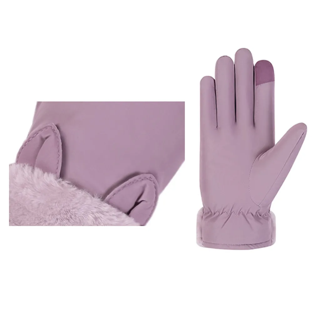 Waterproof Winter Warm Gloves Windproof Plus Velvet Thickening Cycling Full Finger Gloves Bicycle Winter Thermal Outdoor Gloves