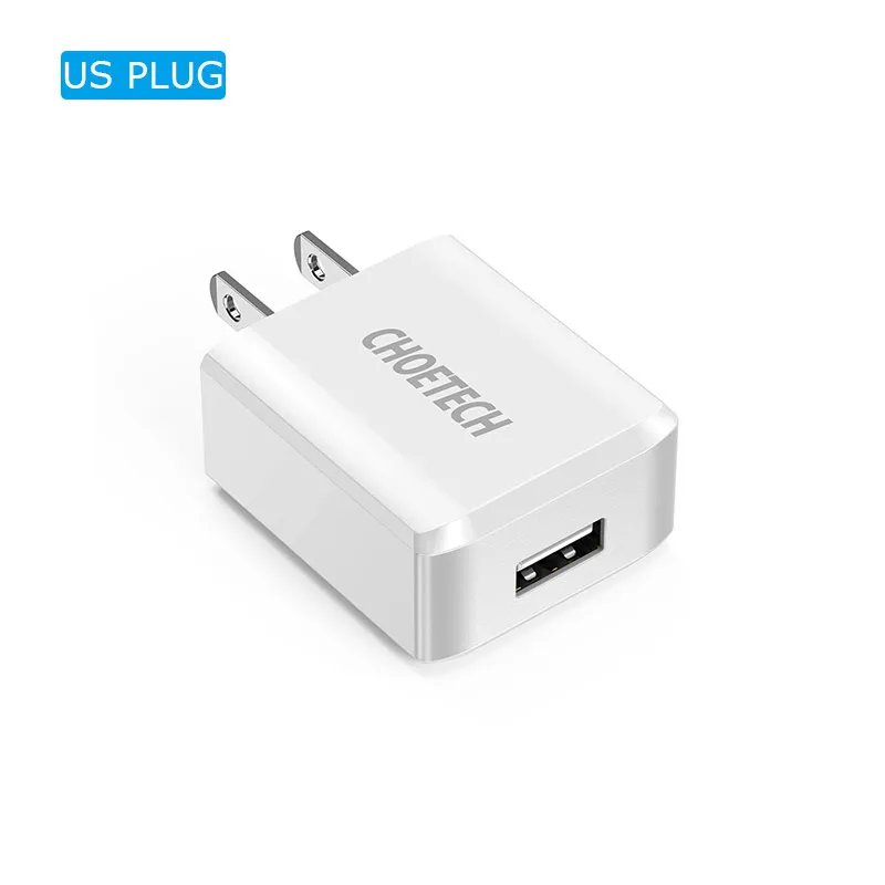 US PLUG CHOETECH, зарядное устройство USB для смартфона, 5 В, 2 А, ЕС, вилка, зарядное устройство, адаптер USB, настенное зарядное устройство для iPhone, samsung, зарядное устройство для мобильного телефона s - Тип штекера: US PLUG
