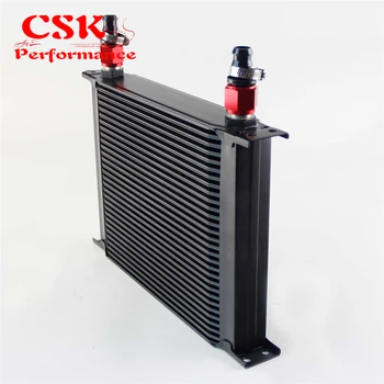 

30 Row AN10 Universal Aluminum Engine Transmission 248mm Oil Cooler British Type w/ Fittings Kit Black
