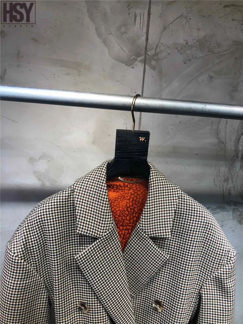 【HSY】2019 осенний Новый женский костюм куртка с металлической пряжкой из