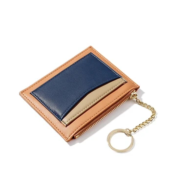 

Women Fashion Patchwork Wallet Money Bag Female Zipper Card Holder Keychain Small Wallets 2019 New Ladies Leather Coin Purse