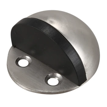 

Round Door Stop Heavy Duty Simple Doorstop Floor Mount for Home Office Hotel Solid Metal Stainless Steel with Rubber Pad Cylin