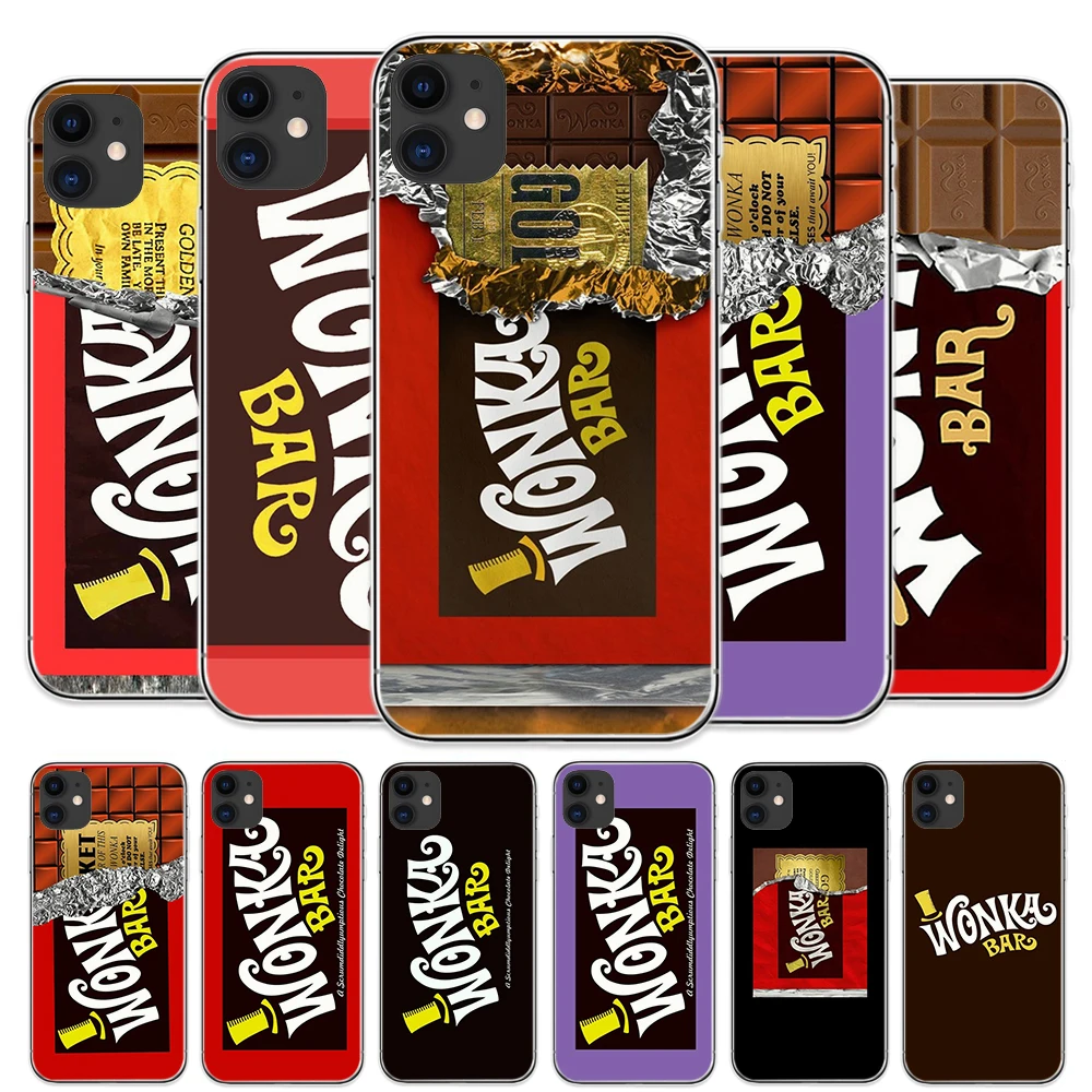 

Creative Willy Wonka Chocolate Bar Phone Case for IPhone 11 Pro Max 8 Plus 7 Plus 6S 5S SE X XS MAX XR Coque Soft TPU Covers