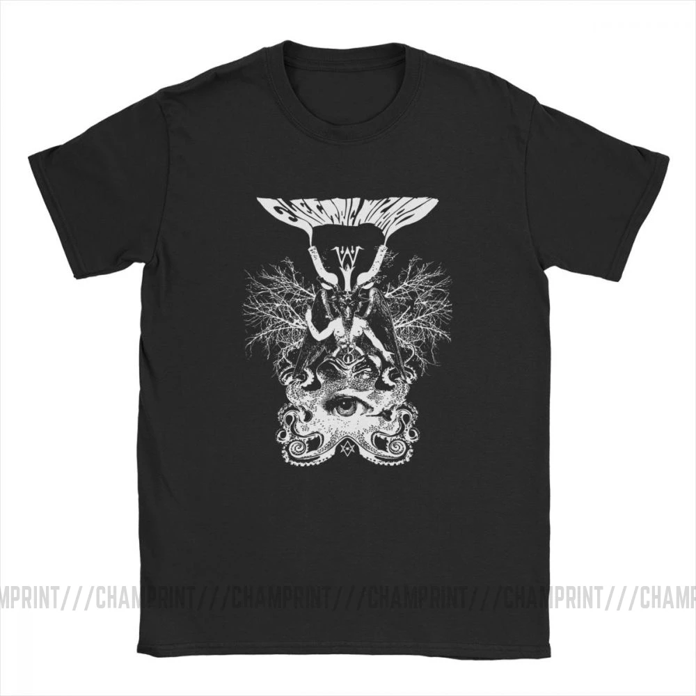 Хипстер Электрический мастер Baphomet футболка для мужчин круглый воротник чистый
