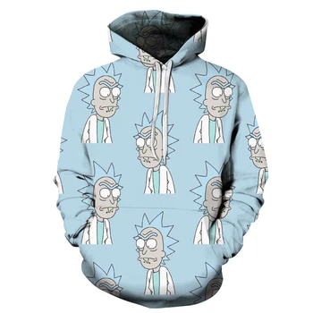 

Men's hooded sweatshirts, 3D hooded sweatshirts, chanddal Rick and Morty, fun sweatshirts, jackets