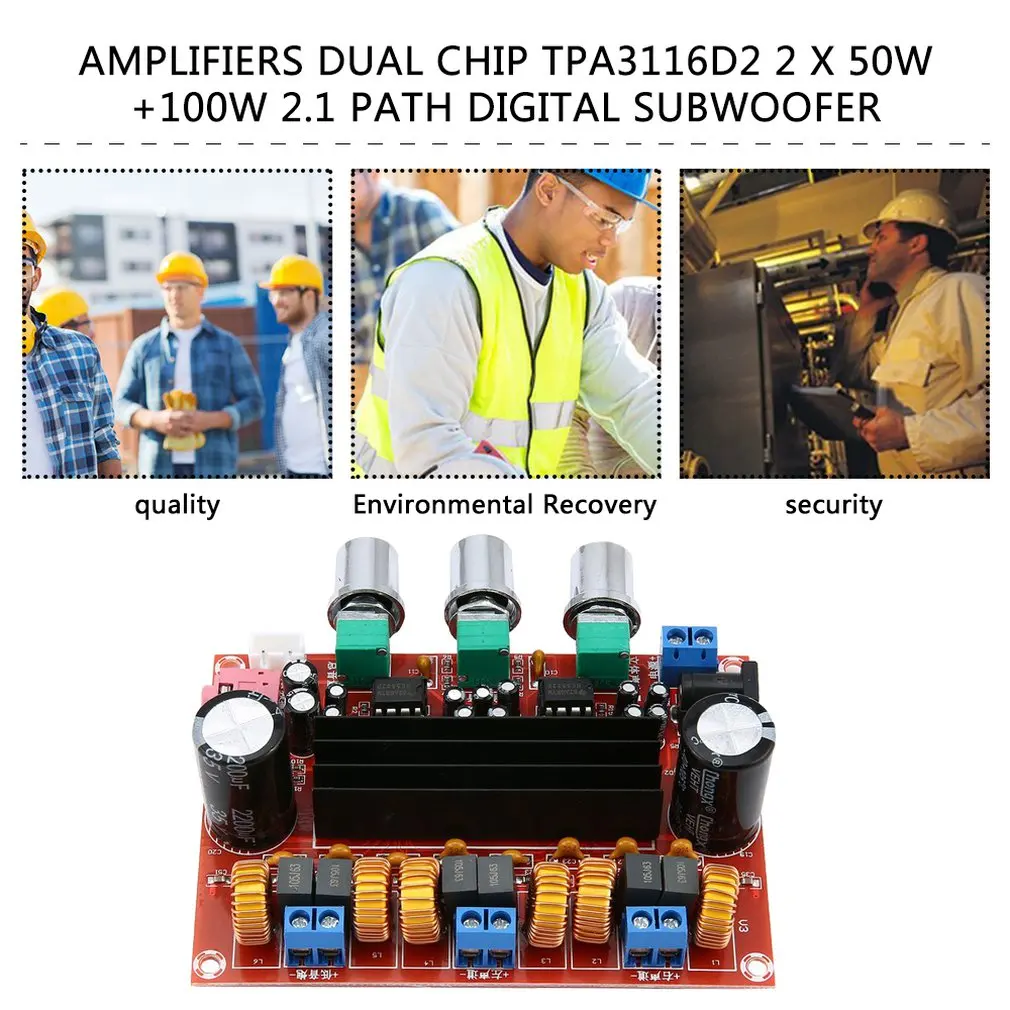 Новая версия Усилителей Высокой мощности двойной чип TPA3116D2 50Wx2+ 100 Вт 2,1 путь цифровой сабвуфер усилитель мощности доска