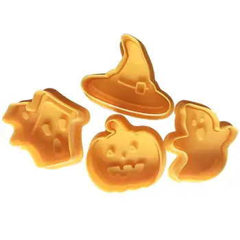 

4pcs/Set Halloween Cookie Mould Biscuit Stamp 3D Plunger Cutter DIY Baking Tools Bakeware Cookie Cutters Kitchen Tools Hot Sale