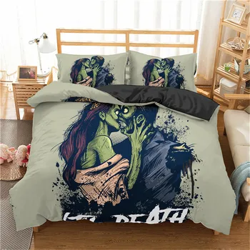 

Boniu 3D Skull Luxury Bedding Sets Duvet Cover Comforter Pillowcase Queen Full King Single Queen Size For Bedroom textiles