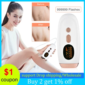 

Professional IPL Laser Epilator For Women Body Armpit 999999 Flashes Painless Permanent Electric Hair Removal Device with LED