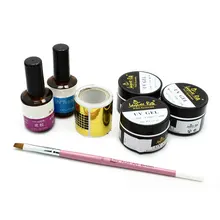 Набор для ногтей 7 шт./компл. инструменты для ногтей верхнее покрытие+ основа+ УФ-гель продлевающий половой акт+ гвоздь+ ручка