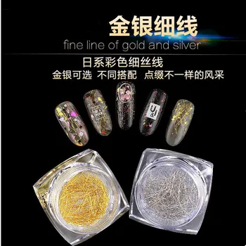 

Nail Ornament Gold Silver Thread Nail Sticker DIY Jewelry Color Silk Ribbon Filigree Fashion Decoration