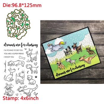 

Different Unique Puppies Dog Words New Transparent Clear Stamps Matchable Cutting Dies For DIY Scrapbooking Card Crafts New 2020