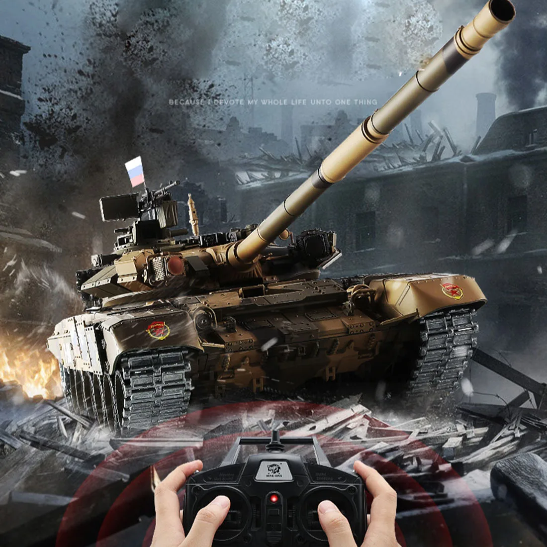 1:16 Russian T90 Main Battle Tank 2.4G Remote Control Model Tank With Sound Smoke Shooting Effect -Metal Ultimate Edition Russia